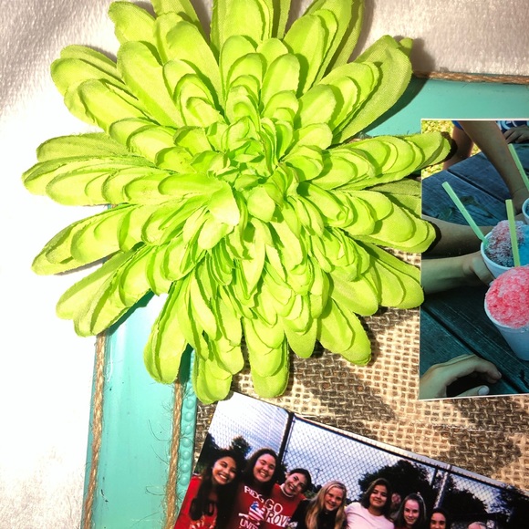 Handcrafted Teal Picture Frame Collage - Picture 2 of 4